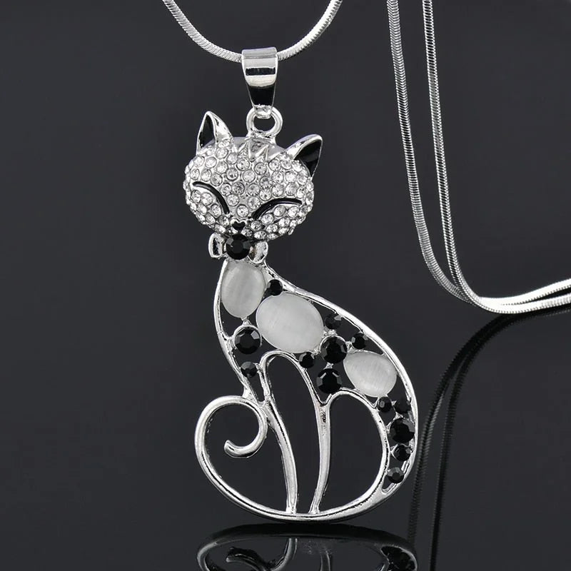 “Love Cats” Silver Necklace
