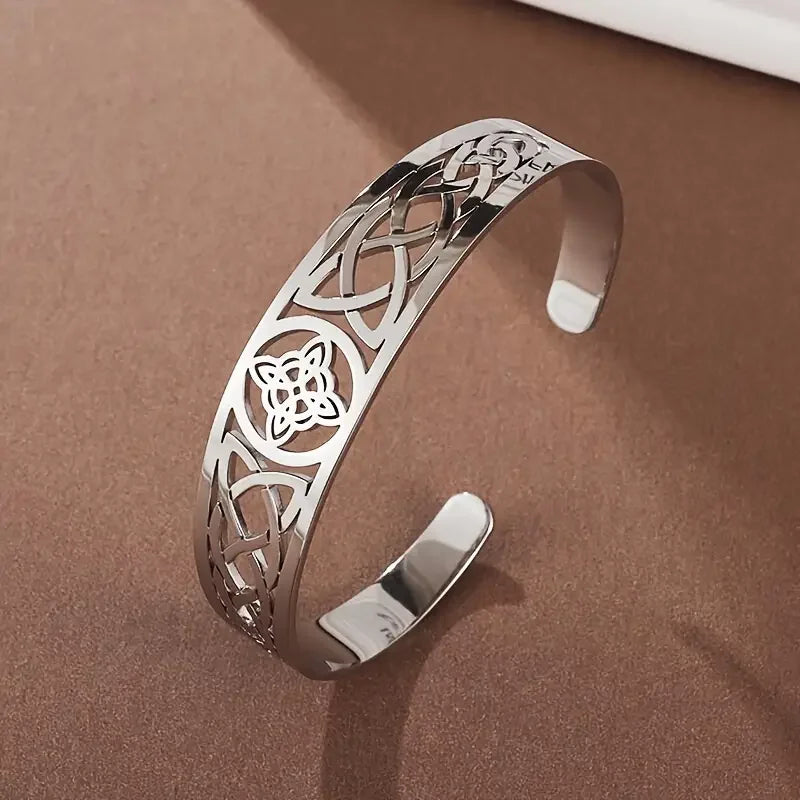 Open Silver-Tone Bangle