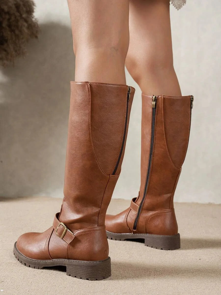 Polly | Tall Buckle Strap Boots