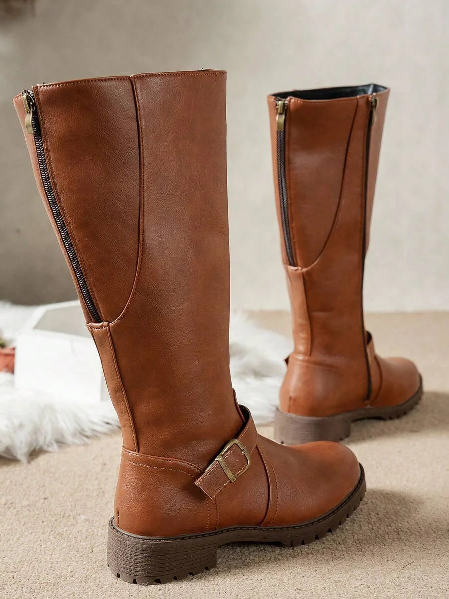Polly | Tall Buckle Strap Boots