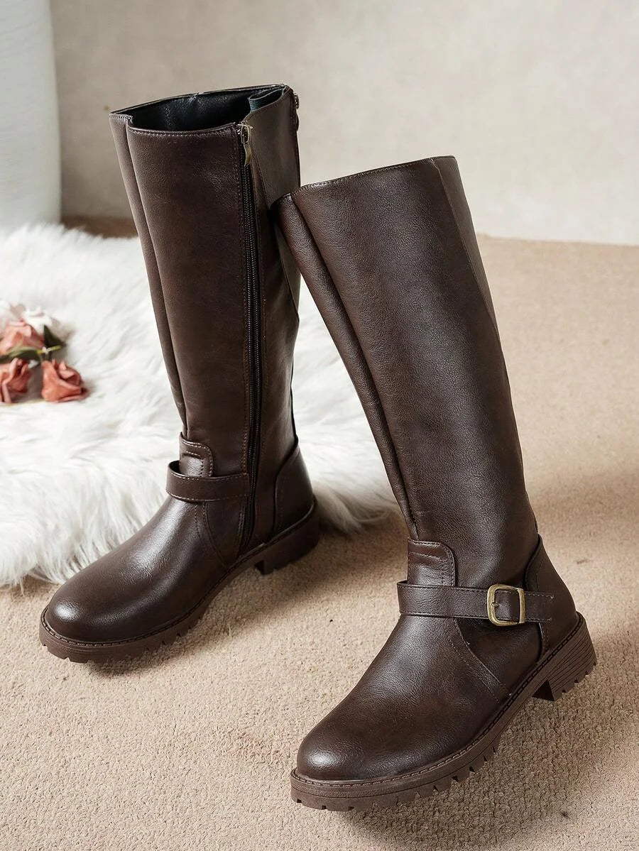 Polly | Tall Buckle Strap Boots