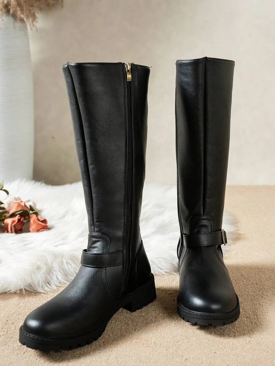 Polly | Tall Buckle Strap Boots