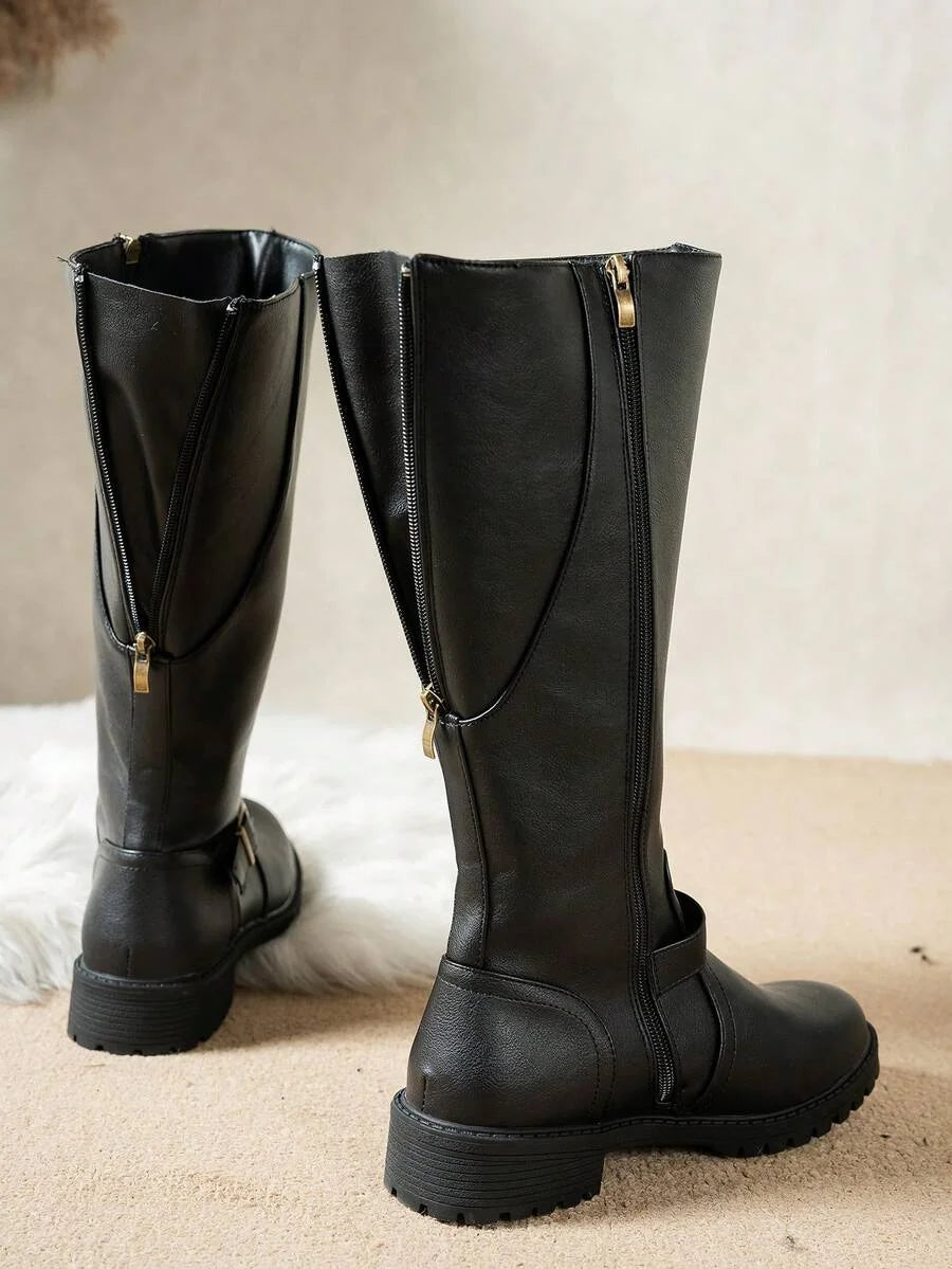 Polly | Tall Buckle Strap Boots