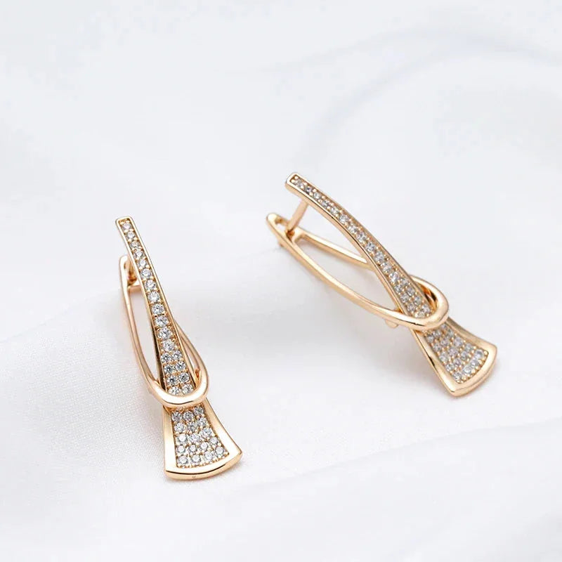 Radiant Layers Crystal Earrings | Gold