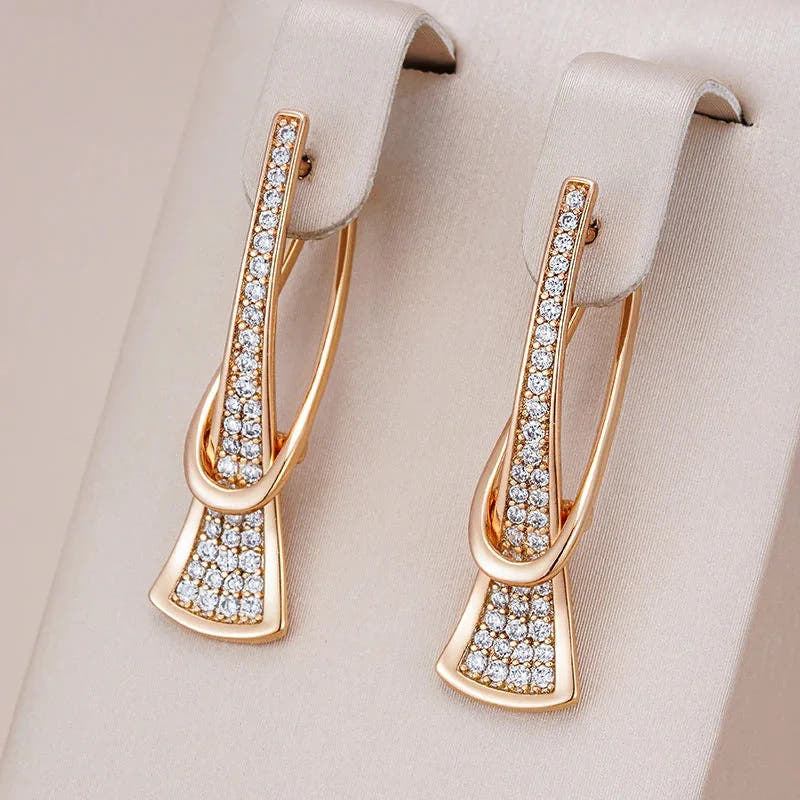 Radiant Layers Crystal Earrings | Gold