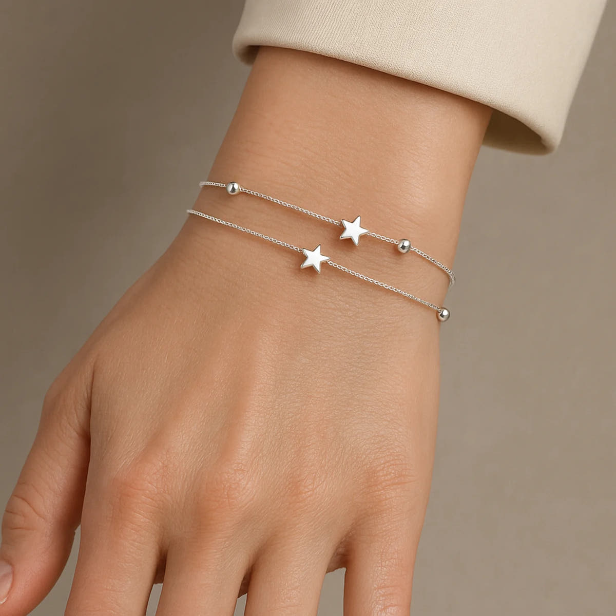 Silver Bracelet with Stars