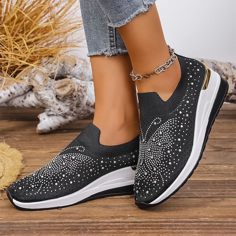 Vanessa | Rhinestone Butterfly Slip-On Sneakers
