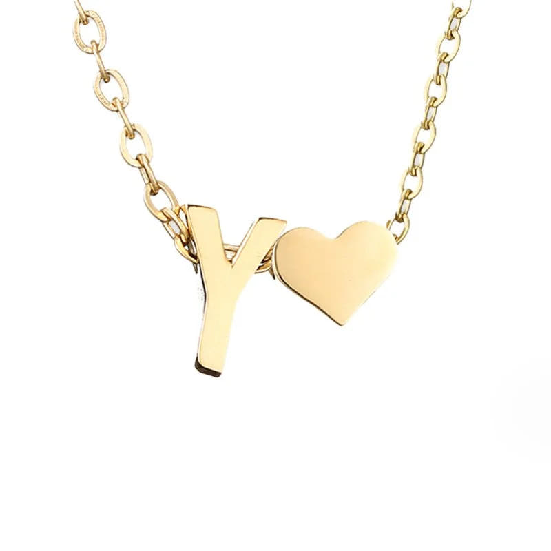 Timeless Initial Necklace with Heart Pendant