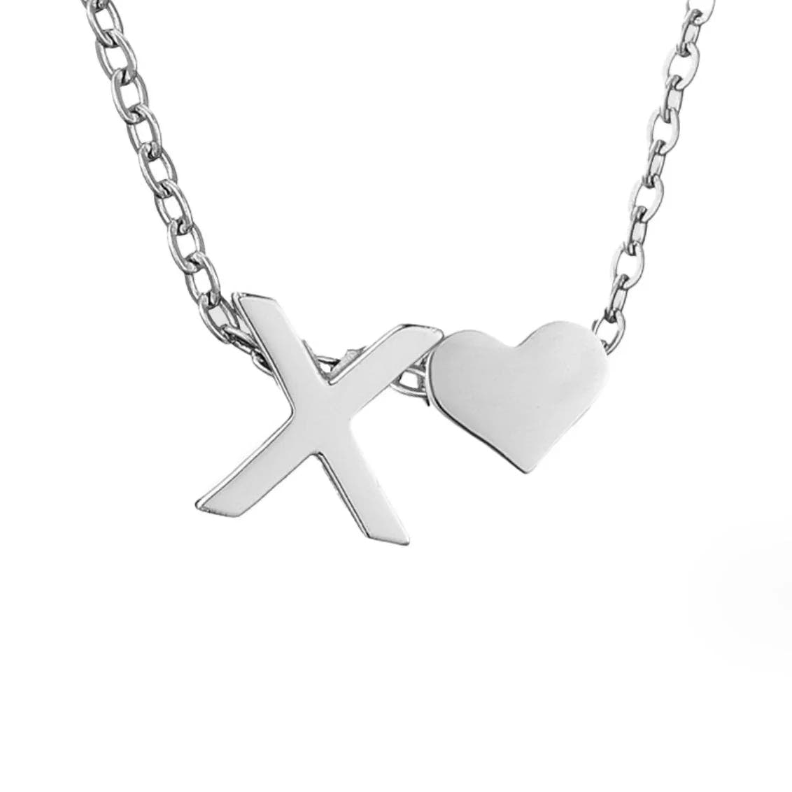Timeless Initial Necklace with Heart Pendant