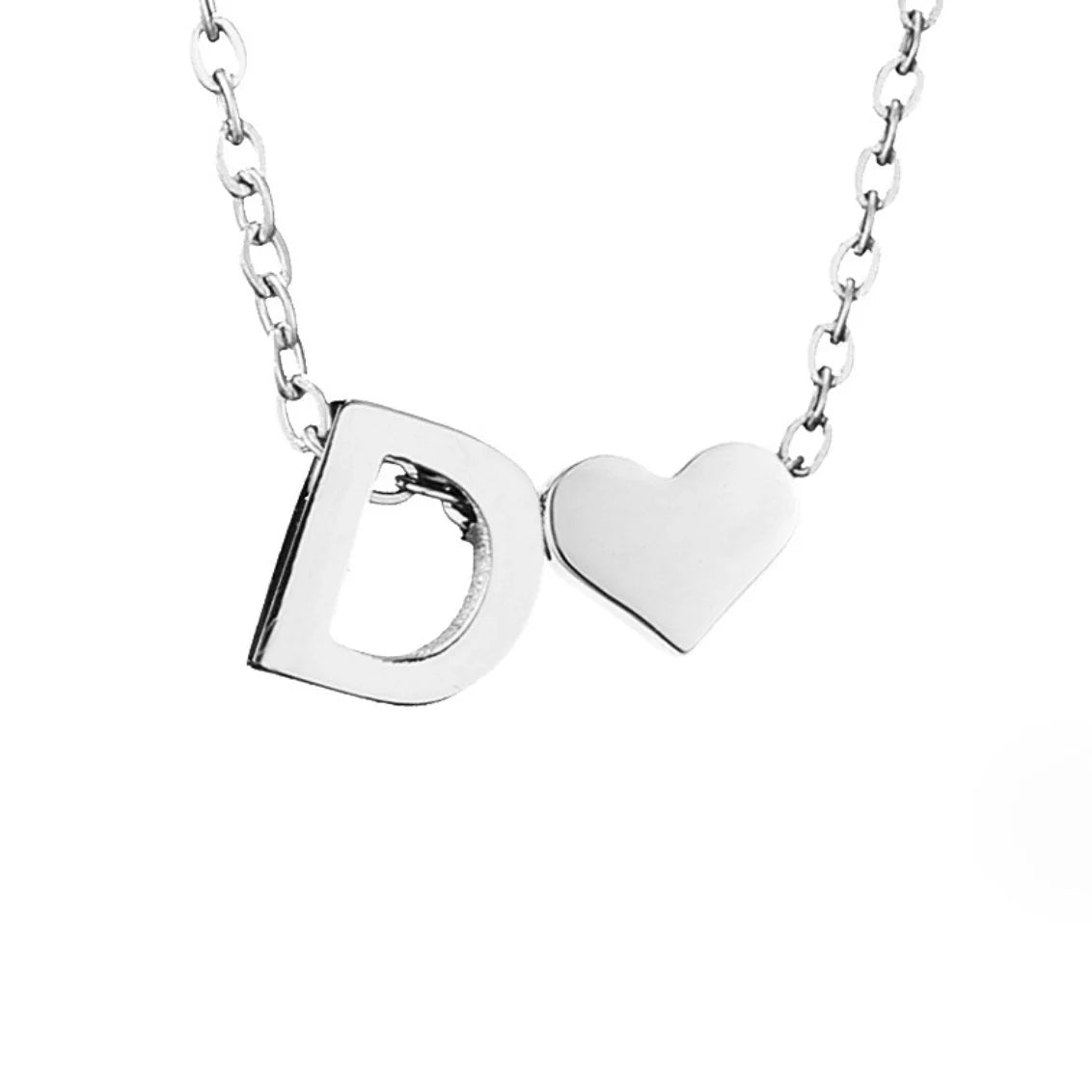 Timeless Initial Necklace with Heart Pendant