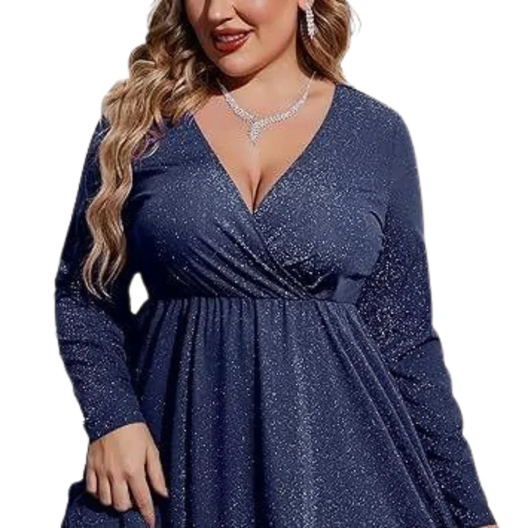Hermione | Sequin V-Neck Midi Dress