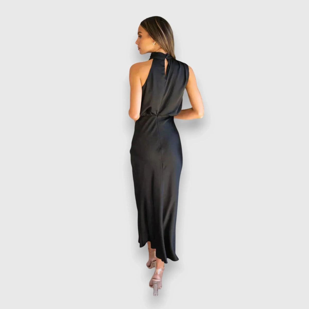 Damaris | Satin Cowl-Neck Midi Dress