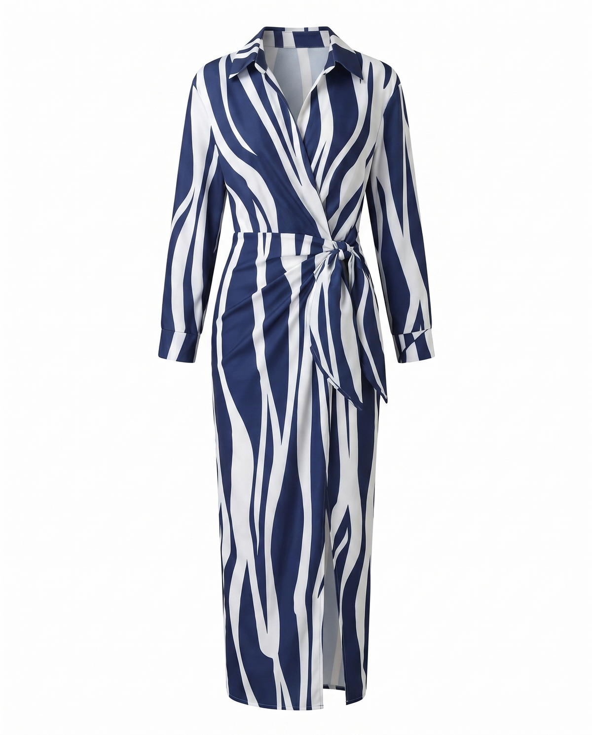 Isabella | Leaf Print Maxi Wrap Dress