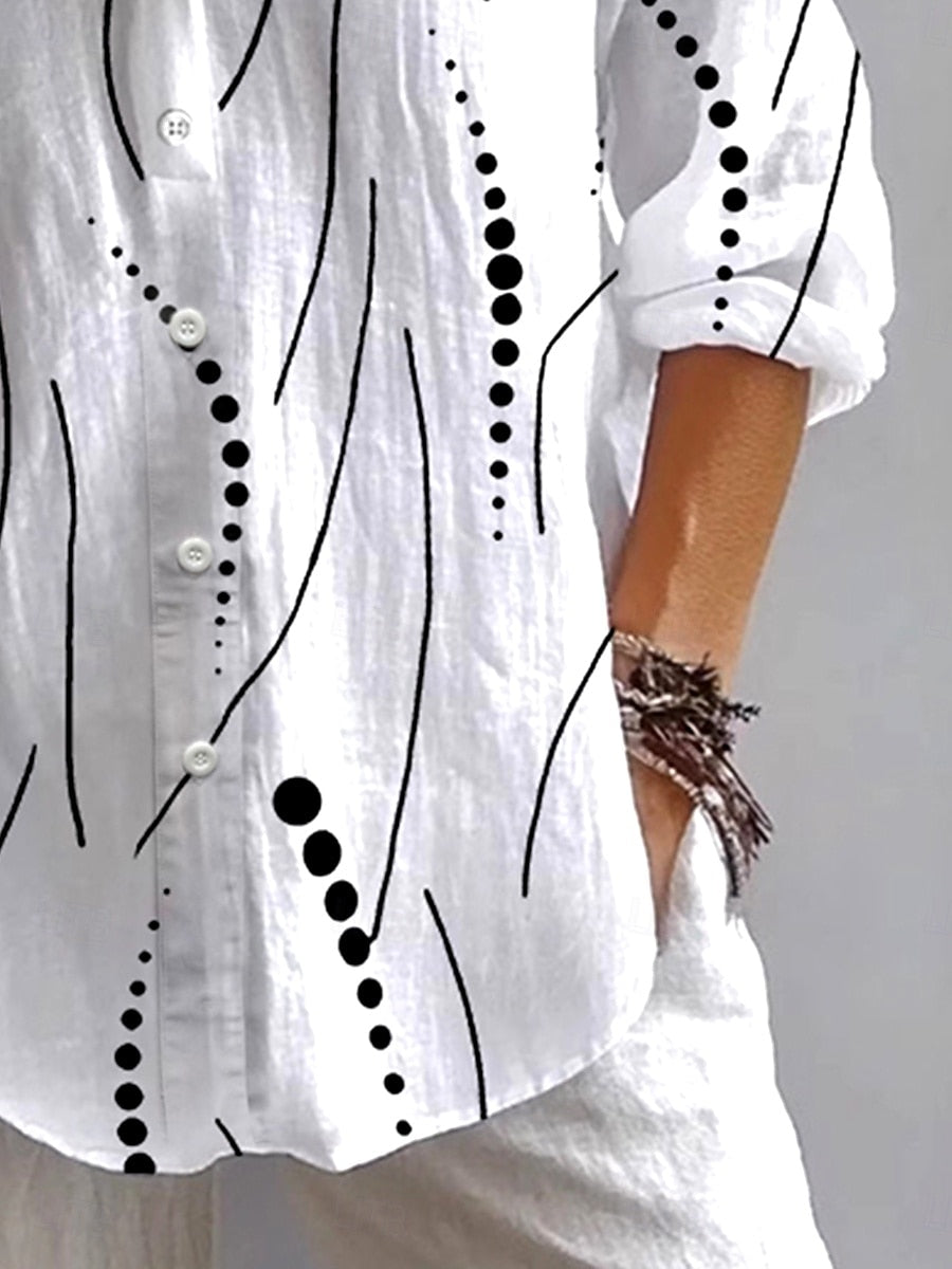 Kristen | Artistic Print Button Blouse